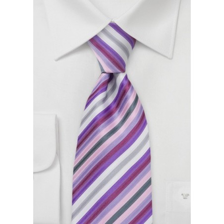 Lavender Purple Striped Tie