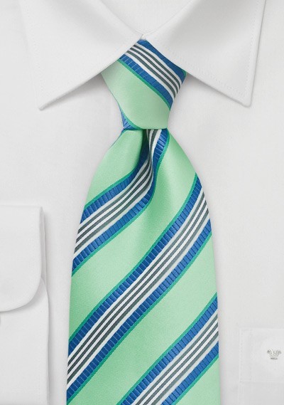 Pastel Green and Blue Tie