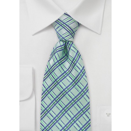 Tea Green Checkered Tie