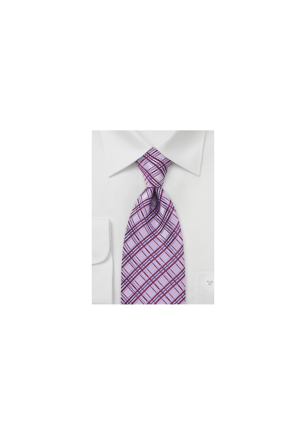 Mauve Pink Checkered Tie