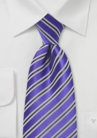 Striped Tie in Kings Purple