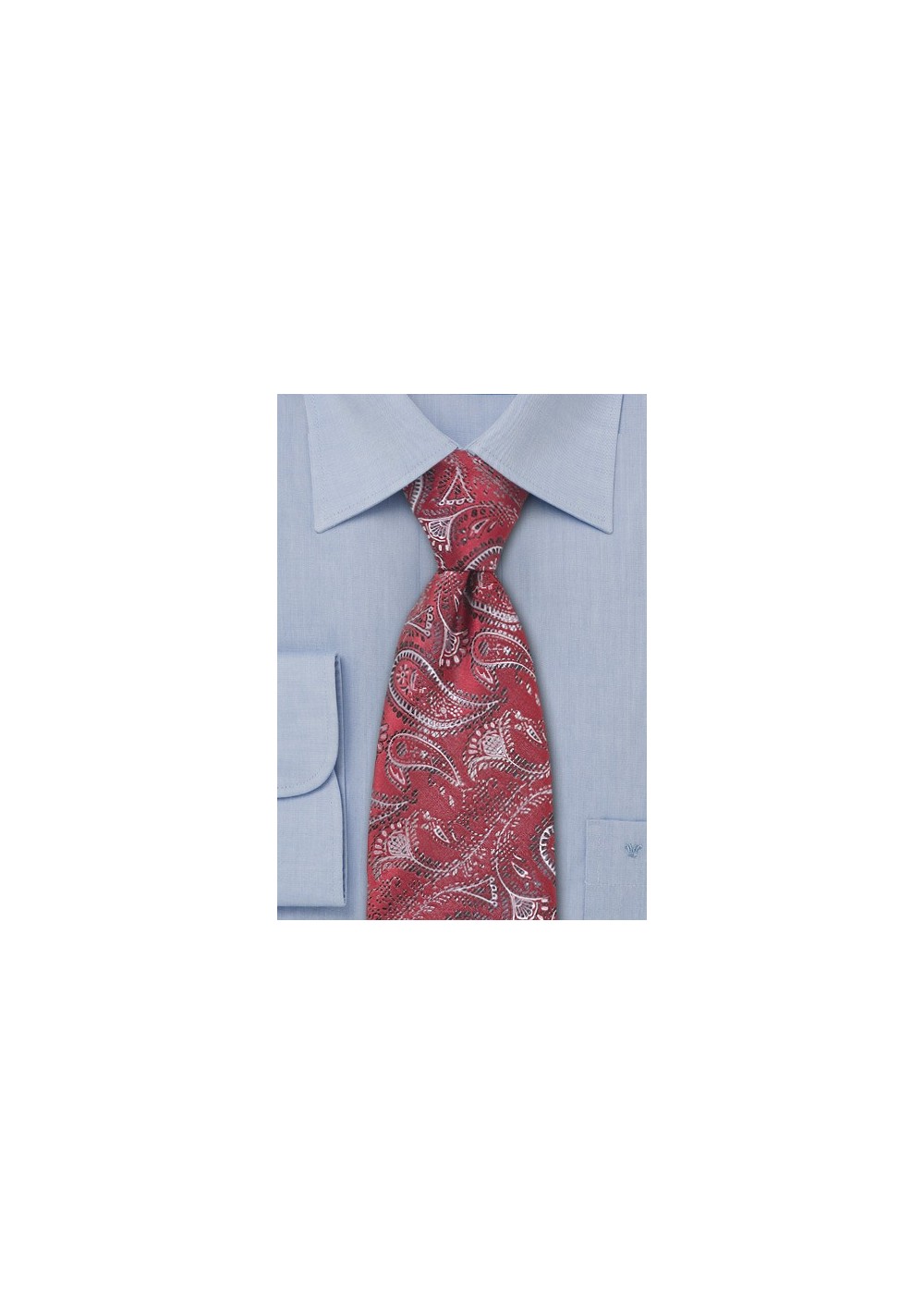 Bright Red Paisley Tie