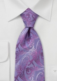 Retro Paisley Tie in Lavender
