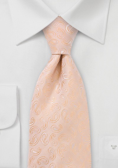 Pastel Peach Paisley Tie