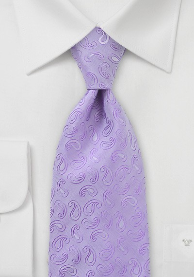 Light Lavender Paisley Tie