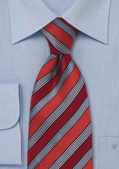 Bold Red Striped Tie