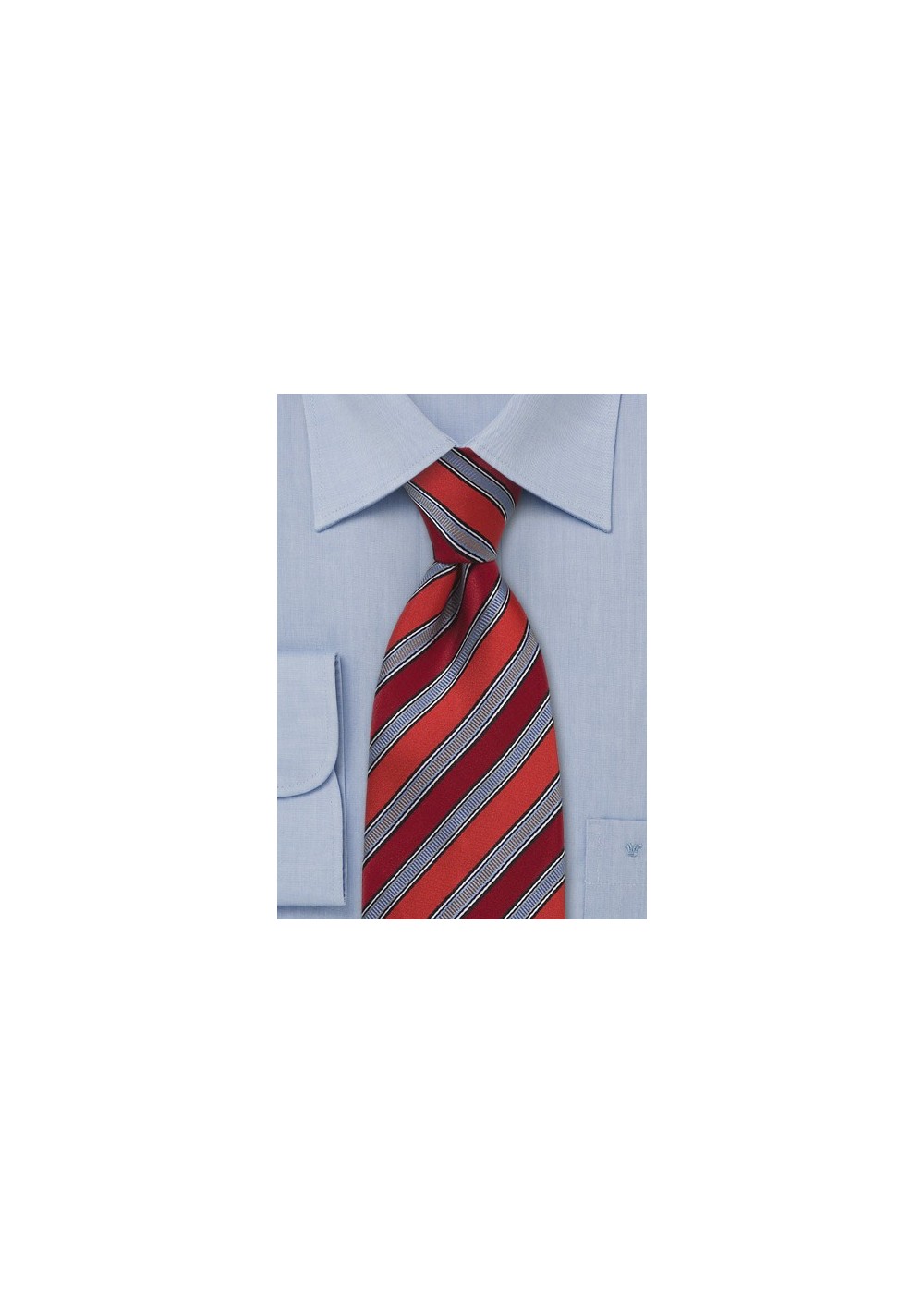 Bold Red Striped Tie