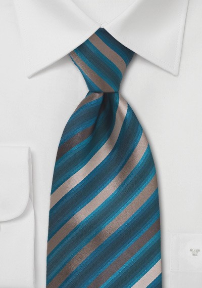 Modern Blue Striped Tie