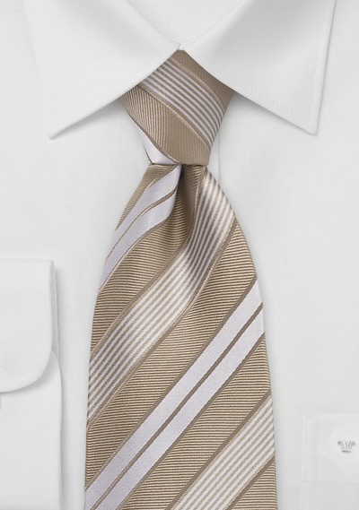 Caramel and Tan Striped Tie