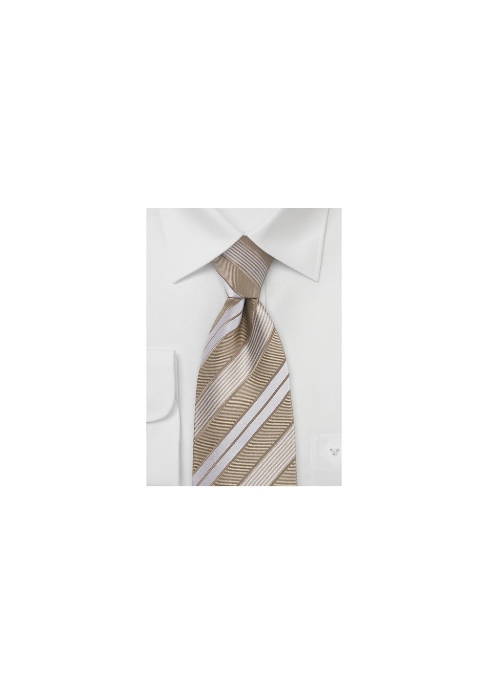 Caramel and Tan Striped Tie