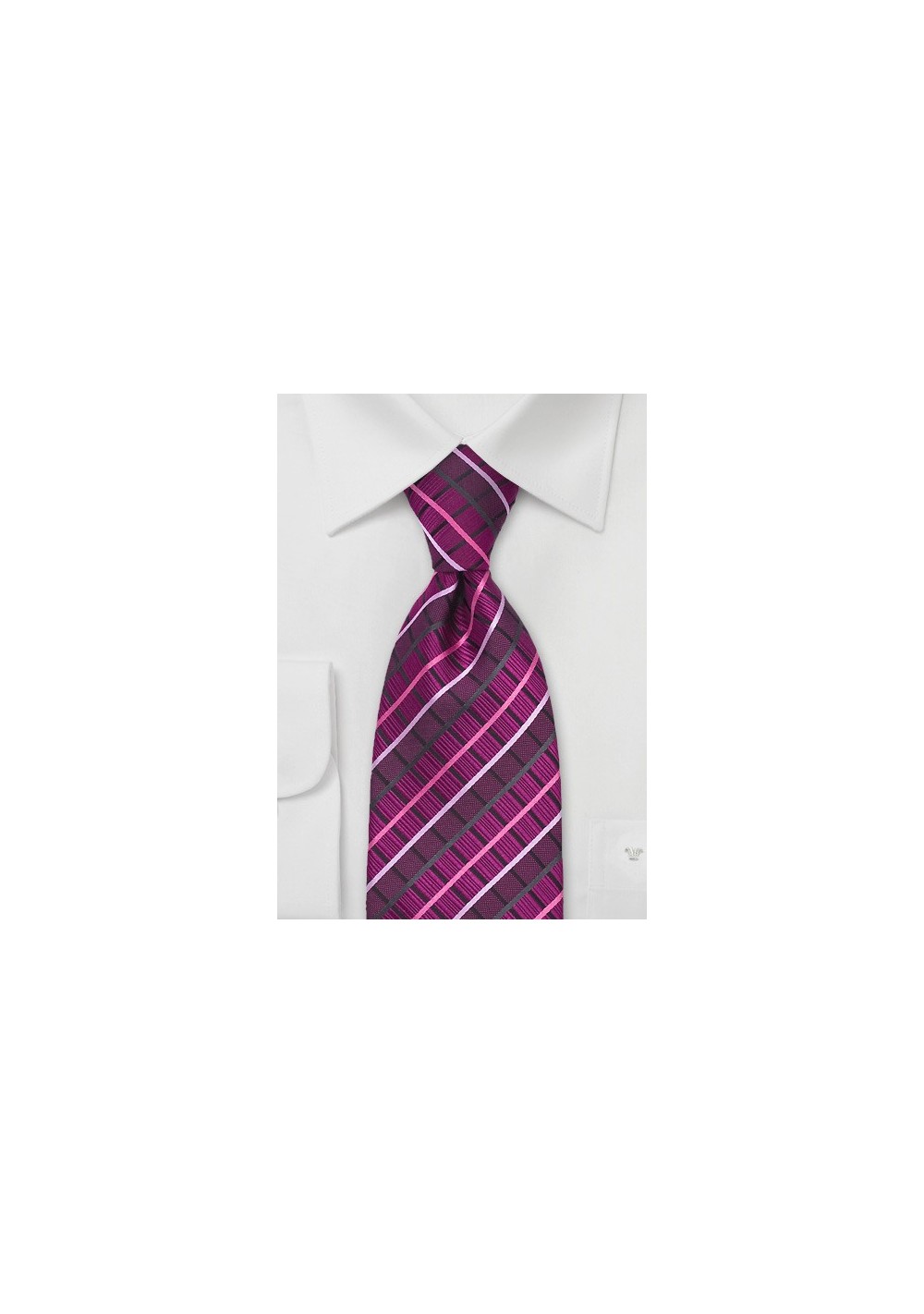 Hot Pink Checkered Tie