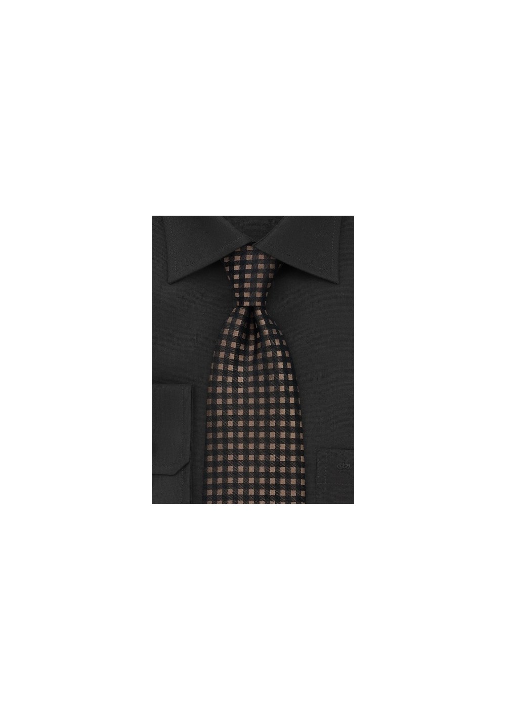 Brown and Black Gingham Tie