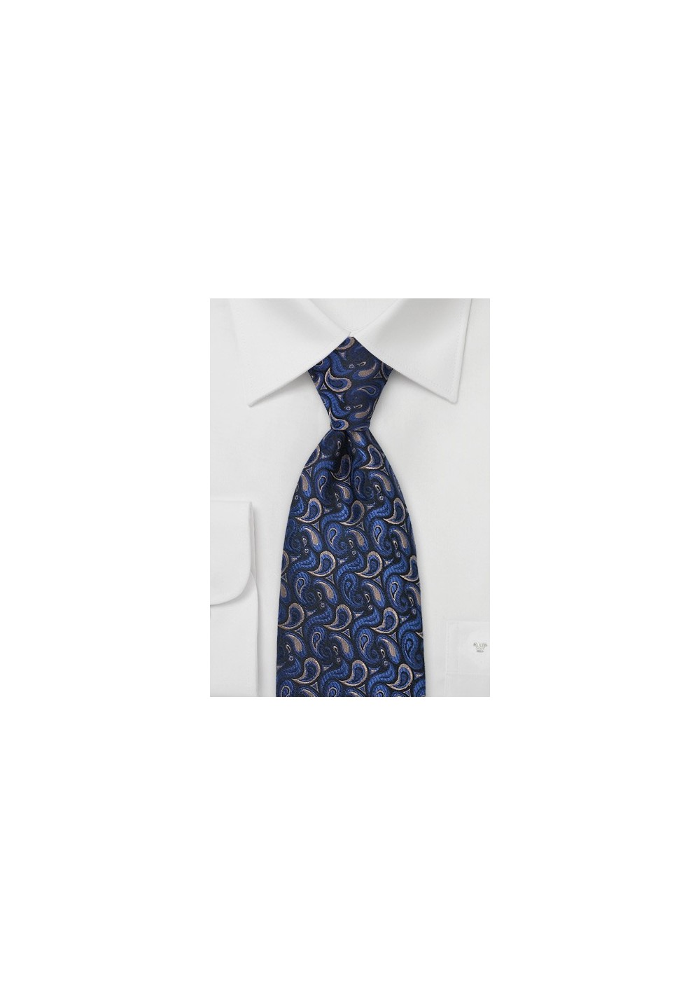 Navy and Brown Paisley Tie