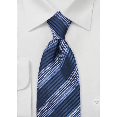 Striped Tie and Blue and Black