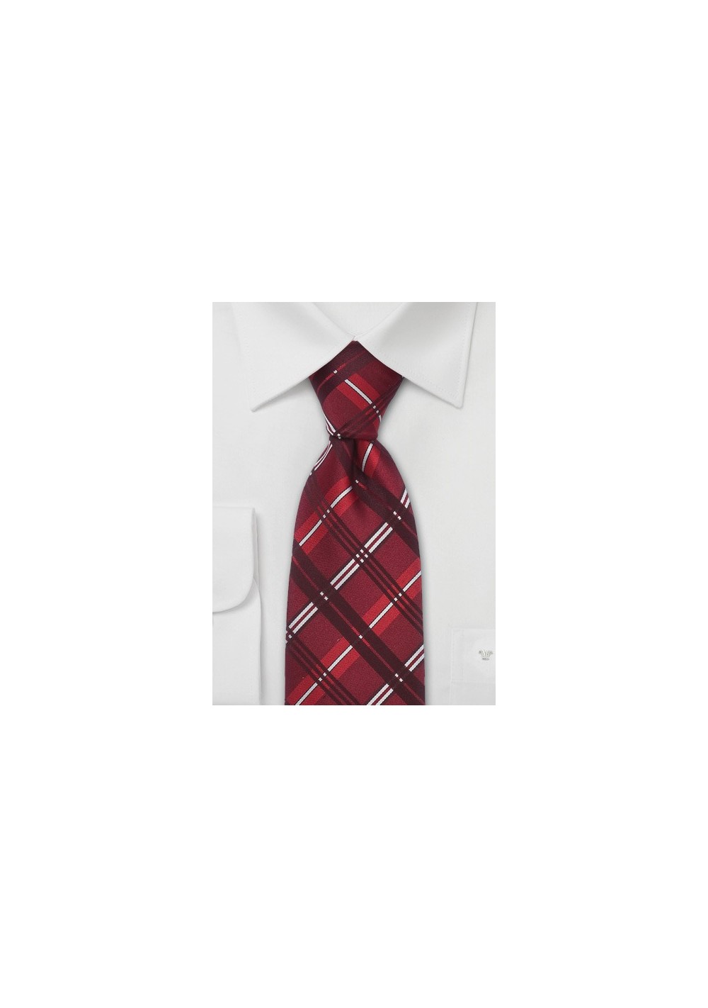 Red Checkered Silk Necktie