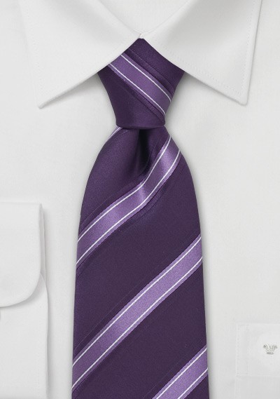 Modern Lavender Striped Tie