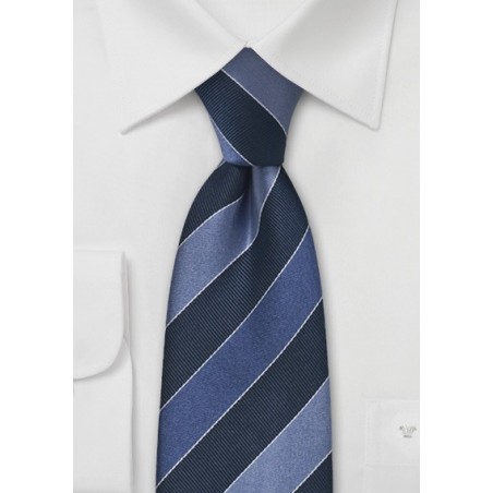 Striped Tie in Blue and Gray