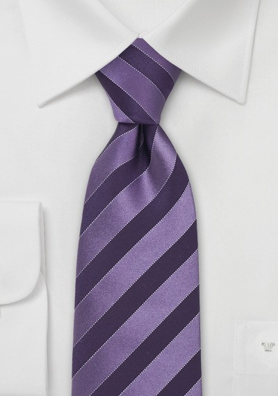 Lavender & Eggplant Striped Tie