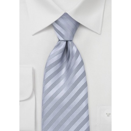 Metallic Silver Striped Tie