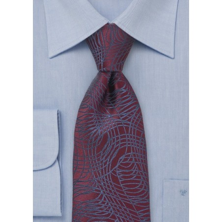 Patterned Port Red Tie