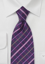 Plum Purple Plaid Tie