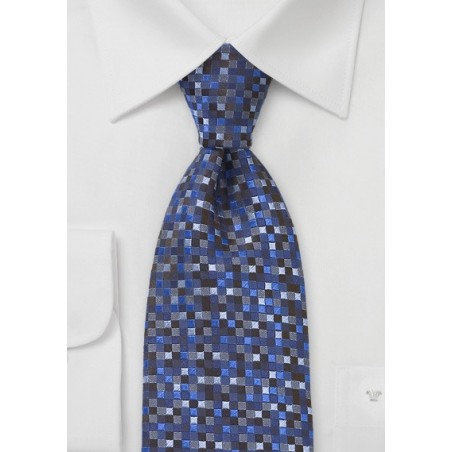 Geometric Squared Tie in Blues