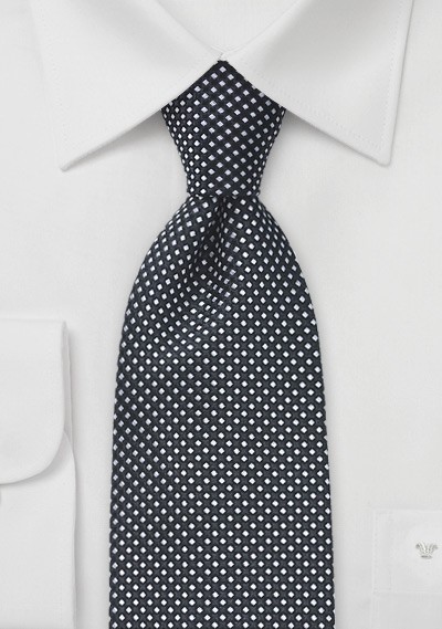Black and White Patterned Tie