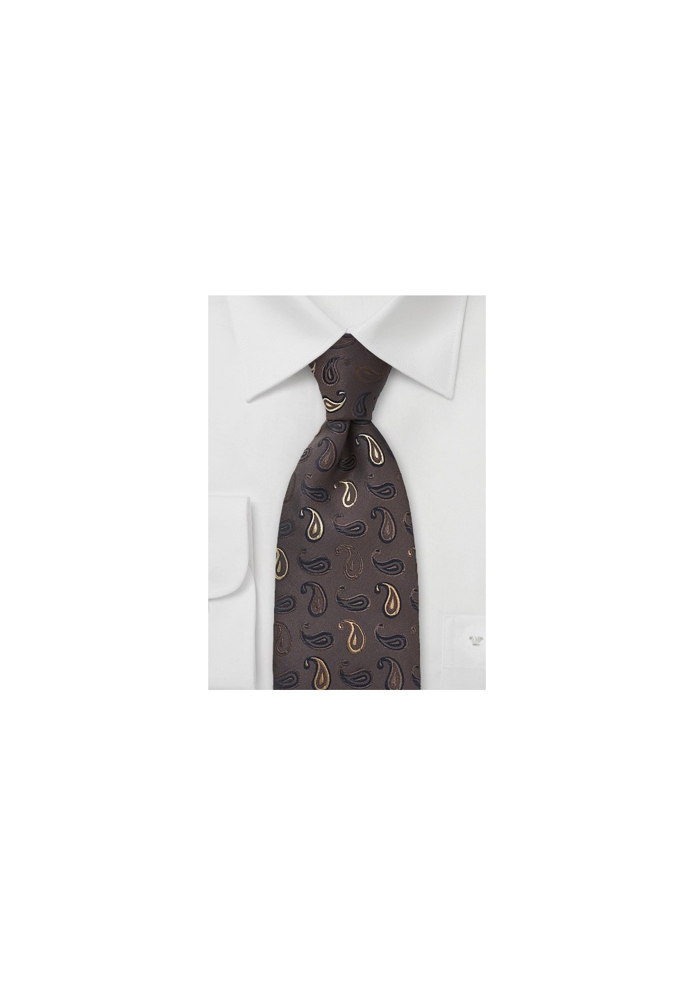 Truffle Brown Paisley Print Tie