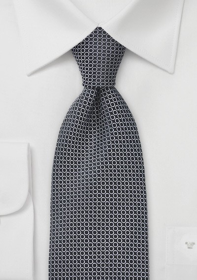 Geometric Black and White Tie