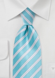 Soft Aqua Striped Tie