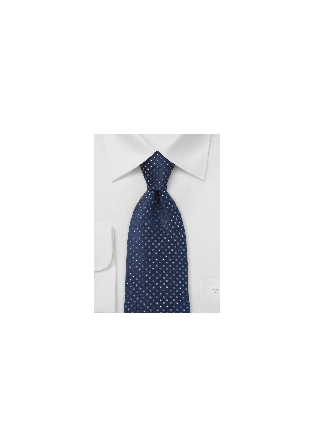 Navy and Brown Patterned Tie