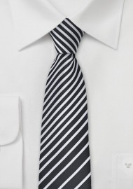 Striped Skinny Tie in Black and White