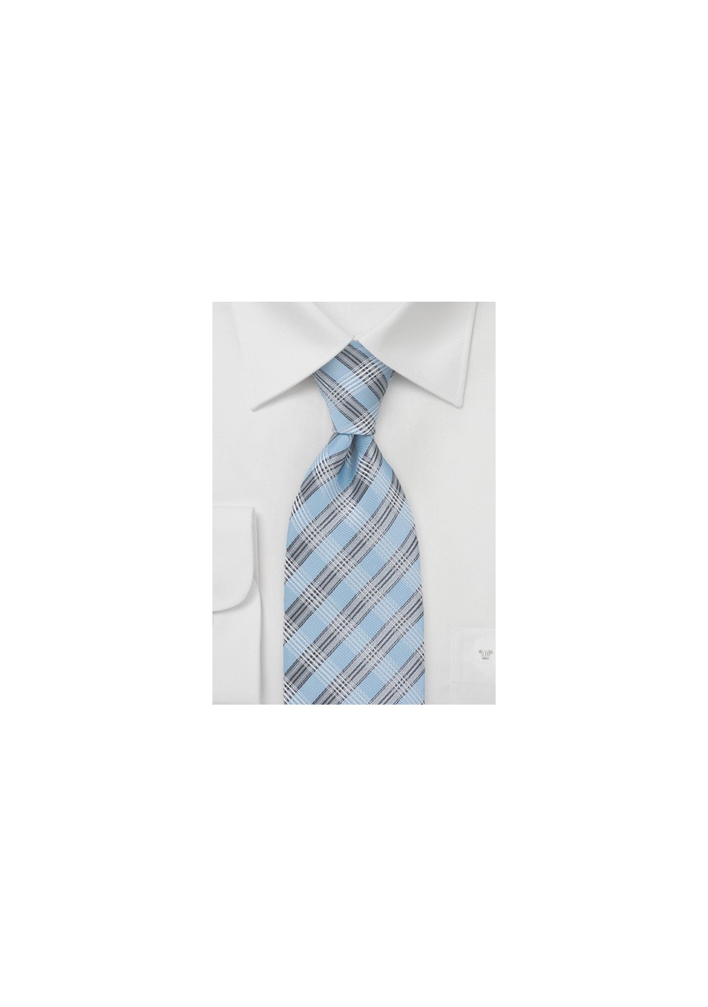 Powder Blue Patterned Tie