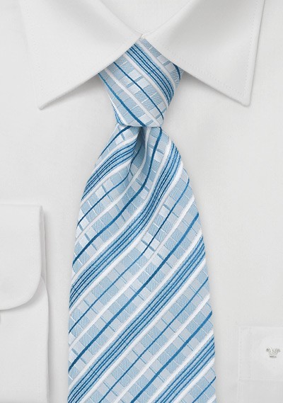 Graphic Patterned Tie in Cool Blues