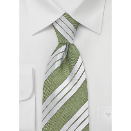 Sage Green and Silver Tie