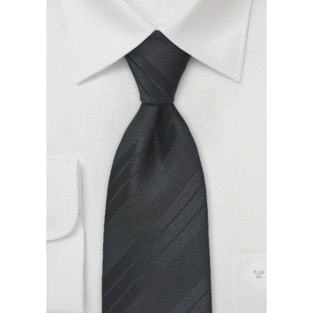 Textured Black Striped Tie