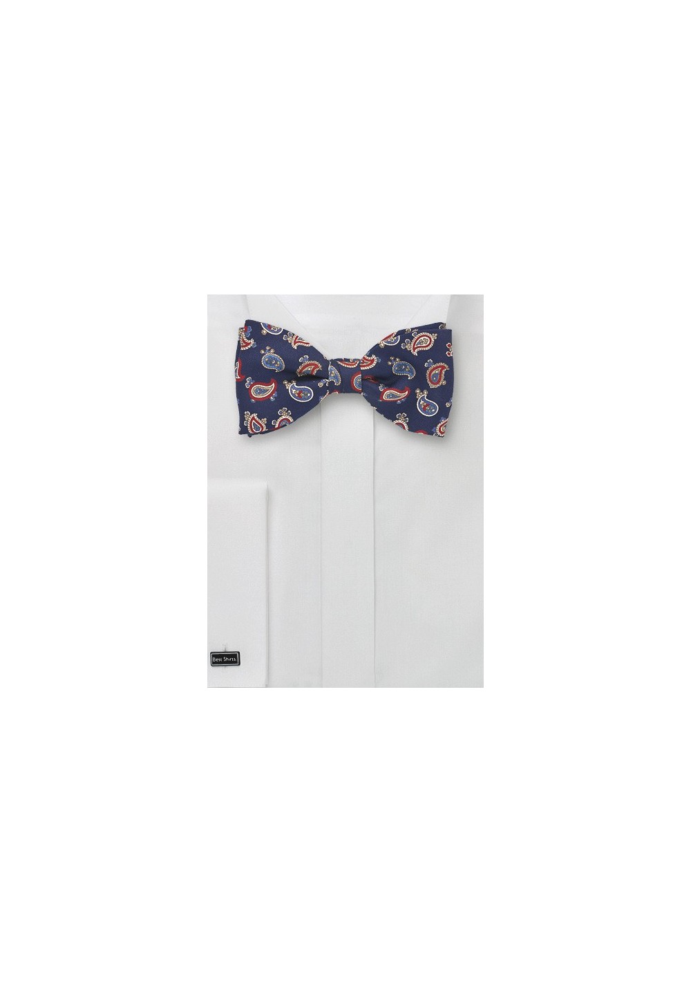 Paisley Bow Tie in Navy
