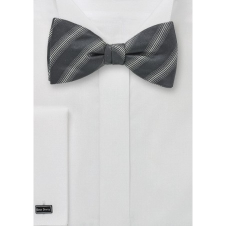 Striped Bow Tie in Charcoal