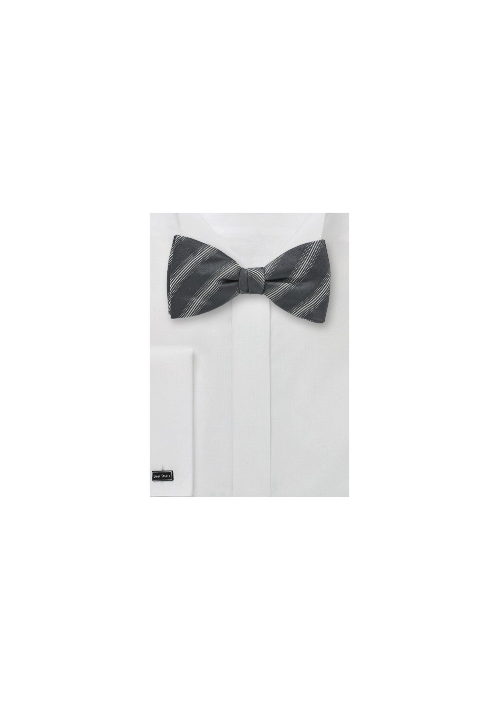 Striped Bow Tie in Charcoal