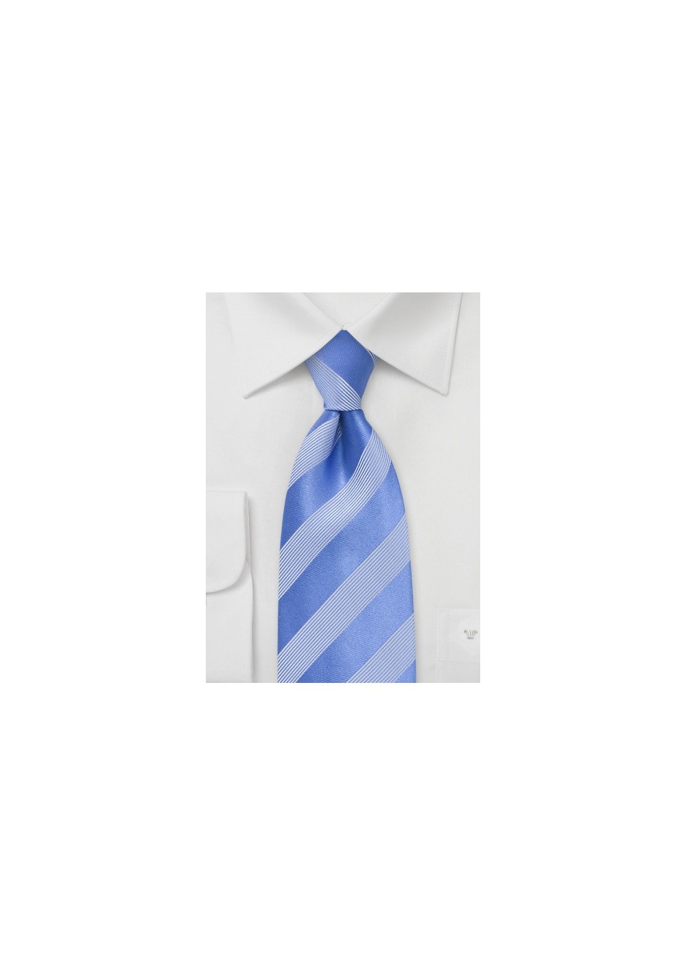 Hydrangea Blue and Silver Striped Tie
