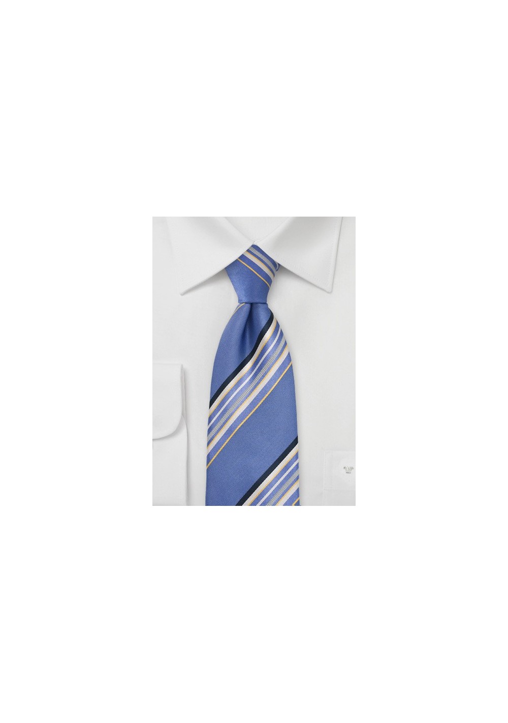 Vibrant Striped Tie in Periwinkle Blue