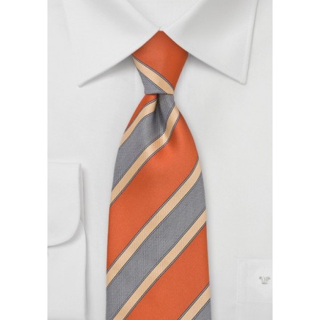 Modern Striped Tie in Orange