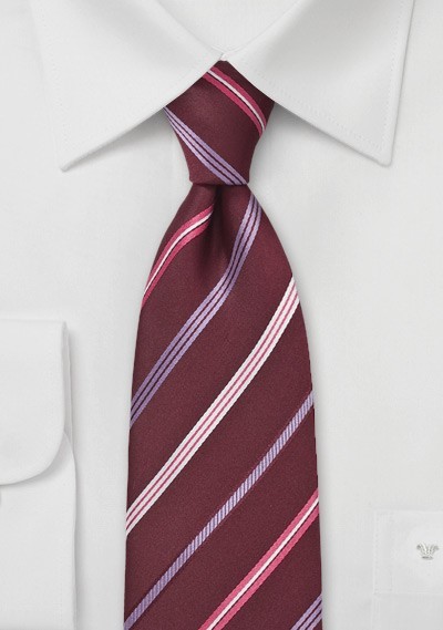 Modern Maroon and Lilac Tie