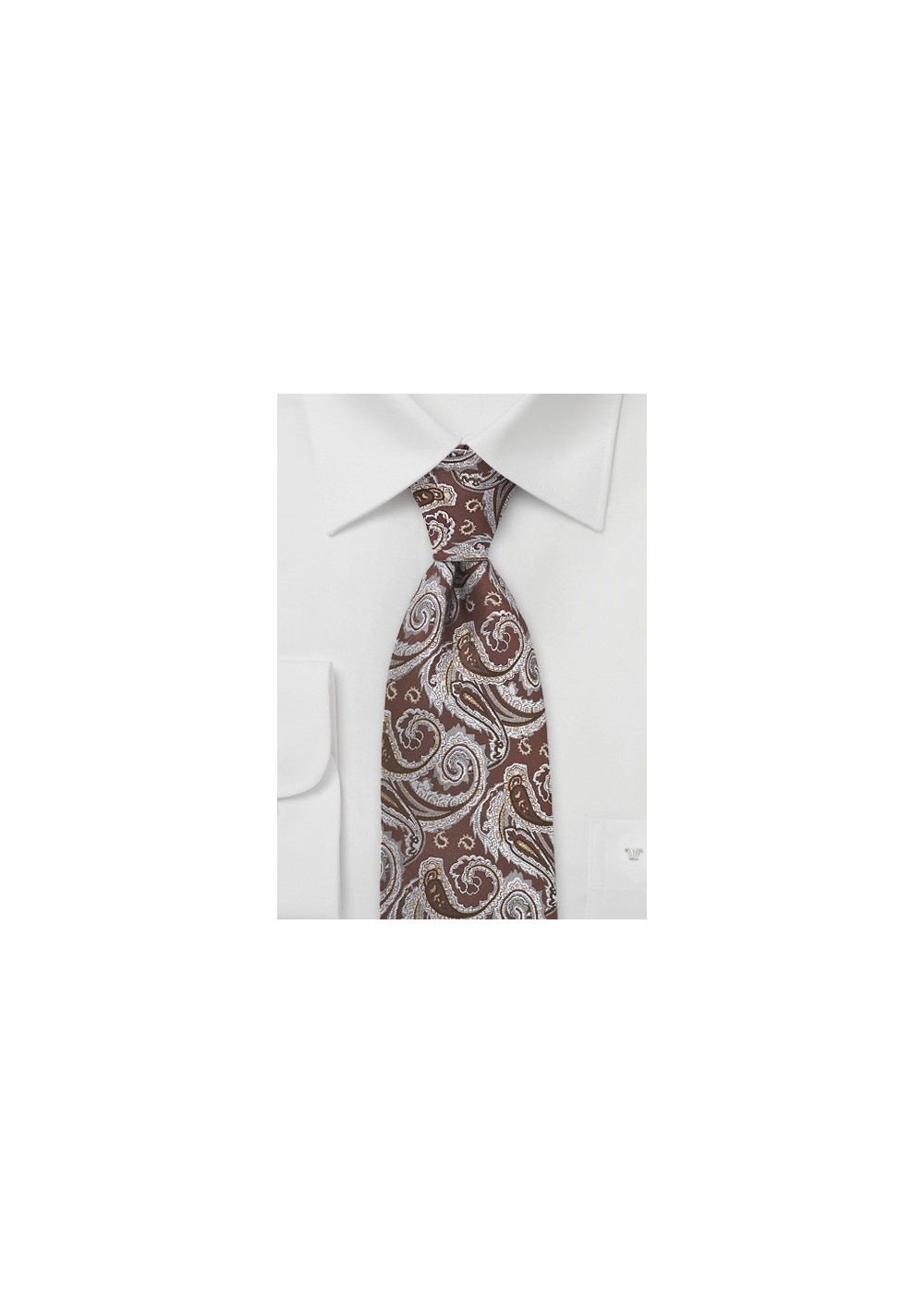 Chocolate Brown Paisley Silk Tie
