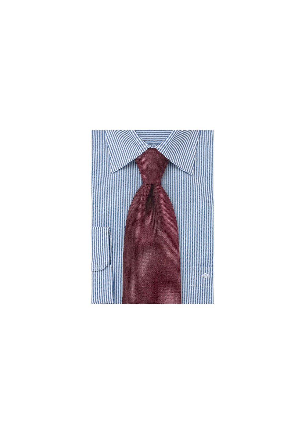 DQT Woven Plain Solid Check Burgundy Formal Work Slim Clip On Tie 