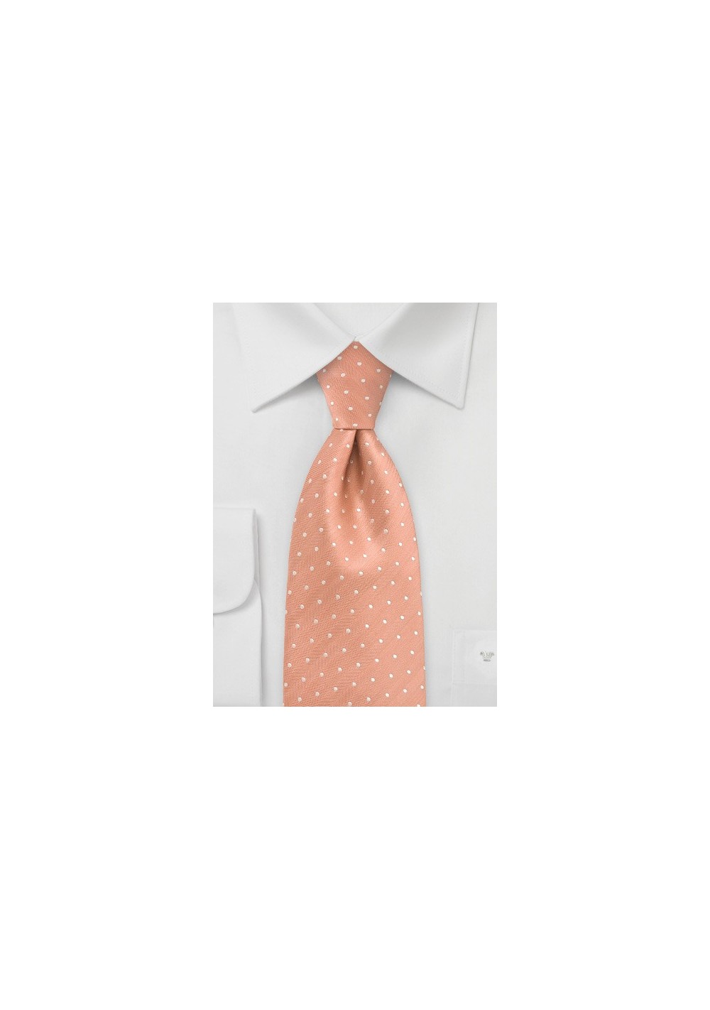 Peach Orange Polka Dot Silk Tie