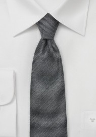 Worsted Wool Gray Skinny Tie