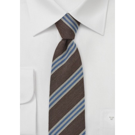 Slim Tie by BlackBird in Brown, Blue, Gray