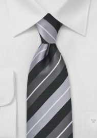 Wide Silver Stripe Tie