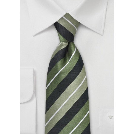 Striped Tie in Sage Greeens